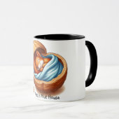 Schlafende Eichhörnchen in Nuss Tasse (VorderseiteRechts)