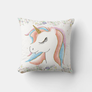Schlafende Einhorn- und Pastelstars Kissen