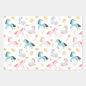 Schlafende Einhorn-Zauberstab Aquamarin Geschenkpapier Set (Vorderseite 2)