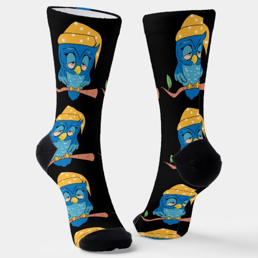 Schlafende Eule Thunder_Cove Socken (Gewinkelt)
