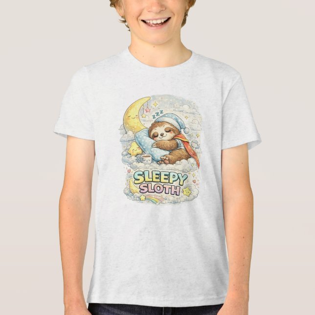 Schlafende Faultier Tri-Blend Shirt (Vorderseite)