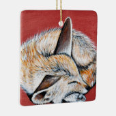 Schlafende Fennec Fox-Malerei Keramikornament (Rechts)