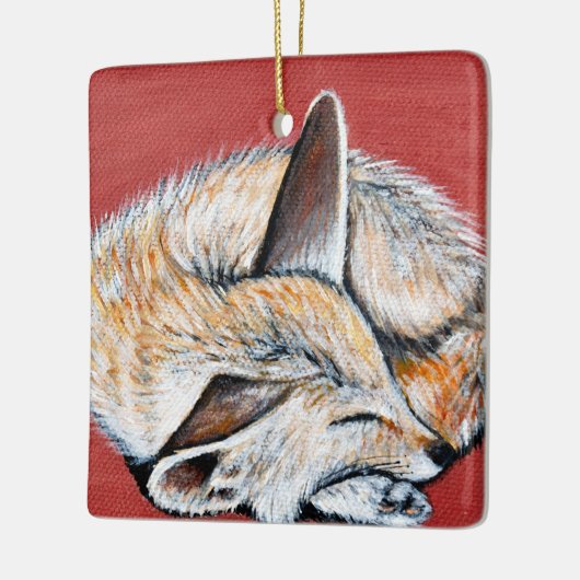 Schlafende Fennec Fox-Malerei Keramikornament (Links)