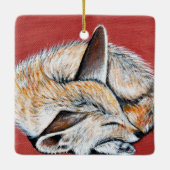 Schlafende Fennec Fox-Malerei Keramikornament (Rückseite)