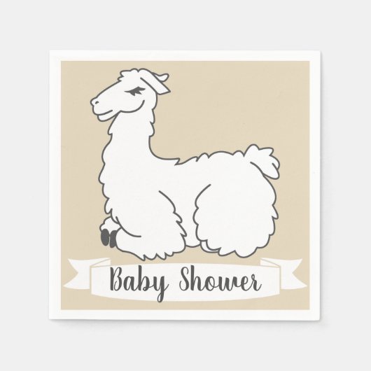 Schlafende Fluffy Llama Babydusche Serviette (Vorderseite)