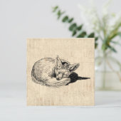 Schlafende Fohlen Illustrierte Kunst Niedliches Vi Karte (Stehend Vorderseite)