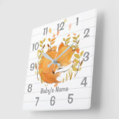 Schlafende Fox-Kinderzimmer-Wall-Uhr Quadratische Wanduhr (Winkel)