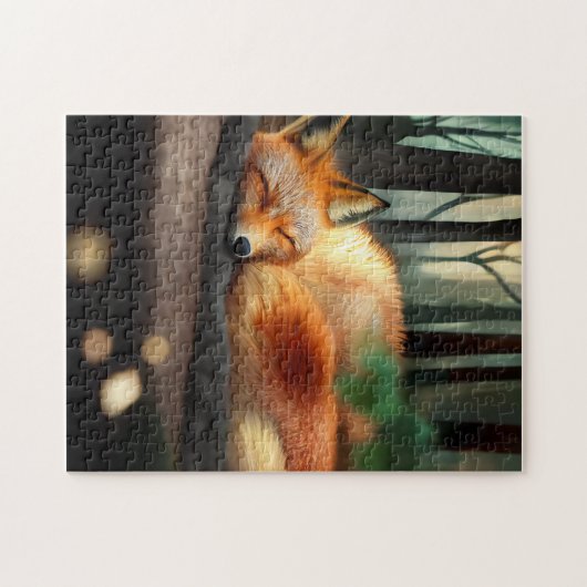 Schlafende Fox Niedlich Forest Vixen Puzzle (Horizontal)