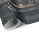 Schlafende Fox Whimsical Rustikale Weihnachtsdekou Geschenkpapier (Rolleneckpunkt)