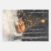 Schlafende Fox Whimsical Rustikale Weihnachtsdekou Geschenkpapier Set (Vorderseite)