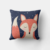 Schlafende Fuchs Art roter Fuchs Nachthimmel und S Kissen (Rückseite)