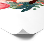 Schlafende Fuchs-Blumen-Süße-Illustration Poster (Ecke)