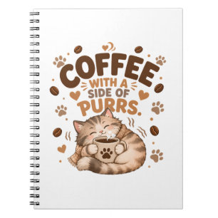 Schlafende getigerte Katze Kaffeeliebhaber Spiraln Notizblock