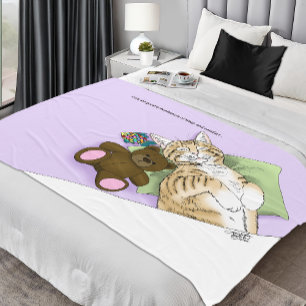 Schlafende getigerte Katze Komfort Cute Gemütlich  Fleecedecke
