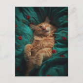 Schlafende Ginger-Katze  Postkarte (Vorderseite)
