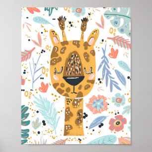 Schlafende Giraffe-Nursery-Kunst Poster