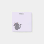 Schlafende Graue Katze Lila Klebezettel Post-it Klebezettel (Vorderseite)