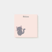 Schlafende Graue Katze Rosa Haftnotizen Post-it Klebezettel (Vorderseite)