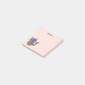 Schlafende Graue Katze Rosa Haftnotizen Post-it Klebezettel (angewinkelt)