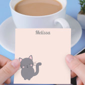 Schlafende Graue Katze Rosa Haftnotizen Post-it Klebezettel