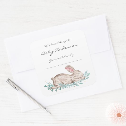 Schlafende Hasen Buchzeichen, Buchaufkleber (Umschlag)