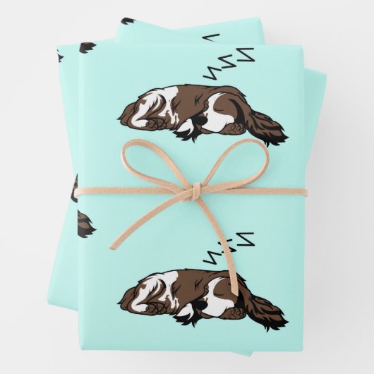 Schlafende Hunde ZZZ Cocker Spaniel Haustiere Besi Geschenkpapier Set (Beispiel)