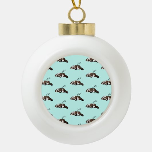 Schlafende Hunde ZZZ Cocker Spaniel Haustiere Besi Keramik Kugel-Ornament (Vorderseite)