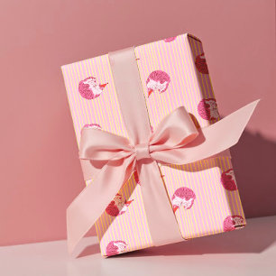 Schlafende Katze 1. Geburtstag Gelbe Streifen Geschenkpapier Set