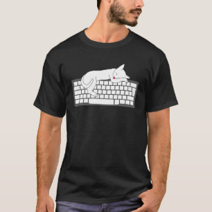 Schlafende Katze Arbeit von Zuhause T-Shirt