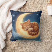 Schlafende Katze auf dem Mond Kinderzimmer-Kissen Kissen (Decke)