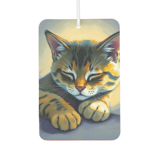Schlafende Katze Autolufterfrischer (Vorderseite)