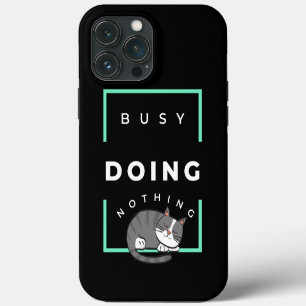 SCHLAFENDE KATZE BESCHÄFTIGT MIT NICHTS iPhone 13 PRO MAX HÜLLE