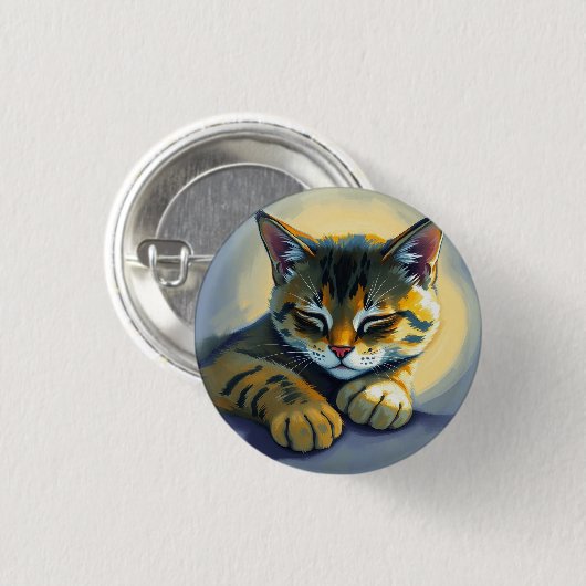 Schlafende Katze Button (Vorne & Hinten)
