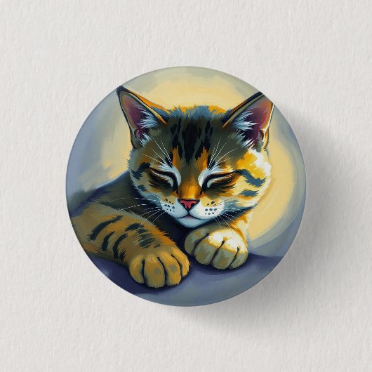 Schlafende Katze Button (Vorderseite)