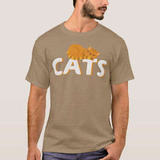 Schlafende Katze Hübsches Mädchen T-Shirt