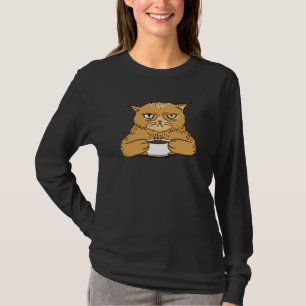 Schlafende Katze Kaffee Espresso Kaffeetasse Männe T-Shirt