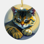 Schlafende Katze Keramik Ornament (Vorne)