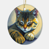 Schlafende Katze Keramik Ornament (Links)