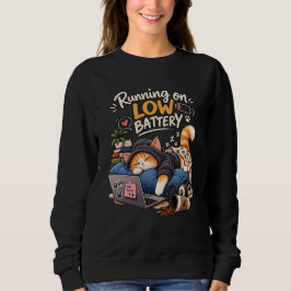 Schlafende Katze mit niedriger Batterieladung – Lu Sweatshirt