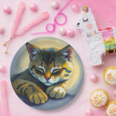 Schlafende Katze Pappteller (Party)