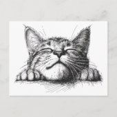 Schlafende Katze Postkarte (Vorderseite)