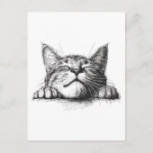 Schlafende Katze Postkarte (Vorderseite)