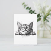 Schlafende Katze Postkarte (Stehend Vorderseite)