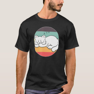 Schlafende Katze Schläfriges Tier Vintage Retro Mu T-Shirt