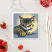 Schlafende Katze Serviette (Beispiel)