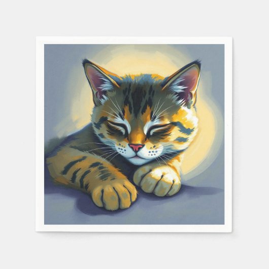 Schlafende Katze Serviette (Vorderseite)