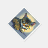 Schlafende Katze Serviette (Ecke)