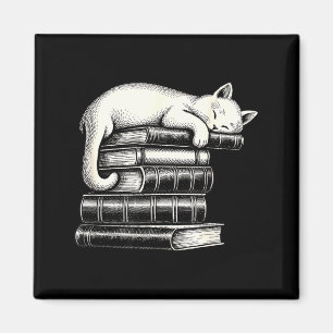 Schlafende Katze und Bücher süß liebenswürdig gemü Magnet