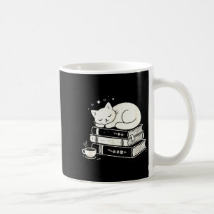 Schlafende Katze und Bücher süß niedlich gemütlich Kaffeetasse