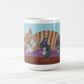 Schlafende Katze und hinterlistige Mäuse Tasse (Mittel)